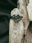 Minimal Square Keepsake/Memorial Ring - Fallen Whiskers Jewelry