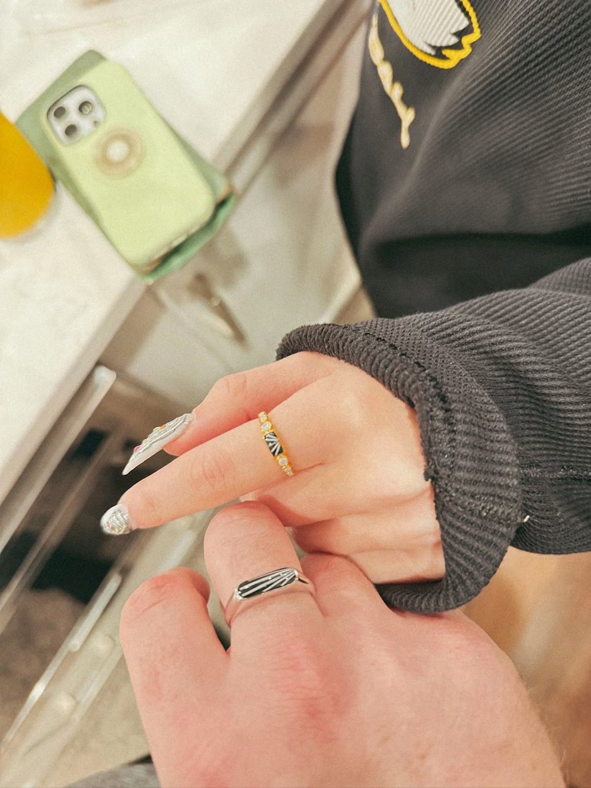 Rectangle and Stone Pet Keepsake/Memorial Ring - Fallen Whiskers Jewelry