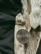 Rectangle and Textured Band Keepsake/Memorial Ring - Fallen Whiskers Jewelry