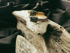 Rectangle and Textured Band Keepsake/Memorial Ring - Fallen Whiskers Jewelry