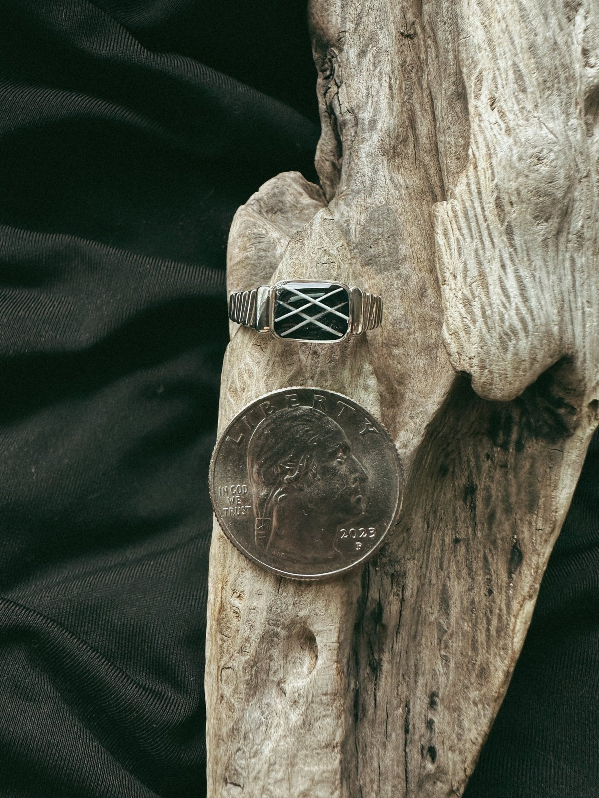Rectangle Fluted Band Keepsake/Memorial Ring - Fallen Whiskers Jewelry