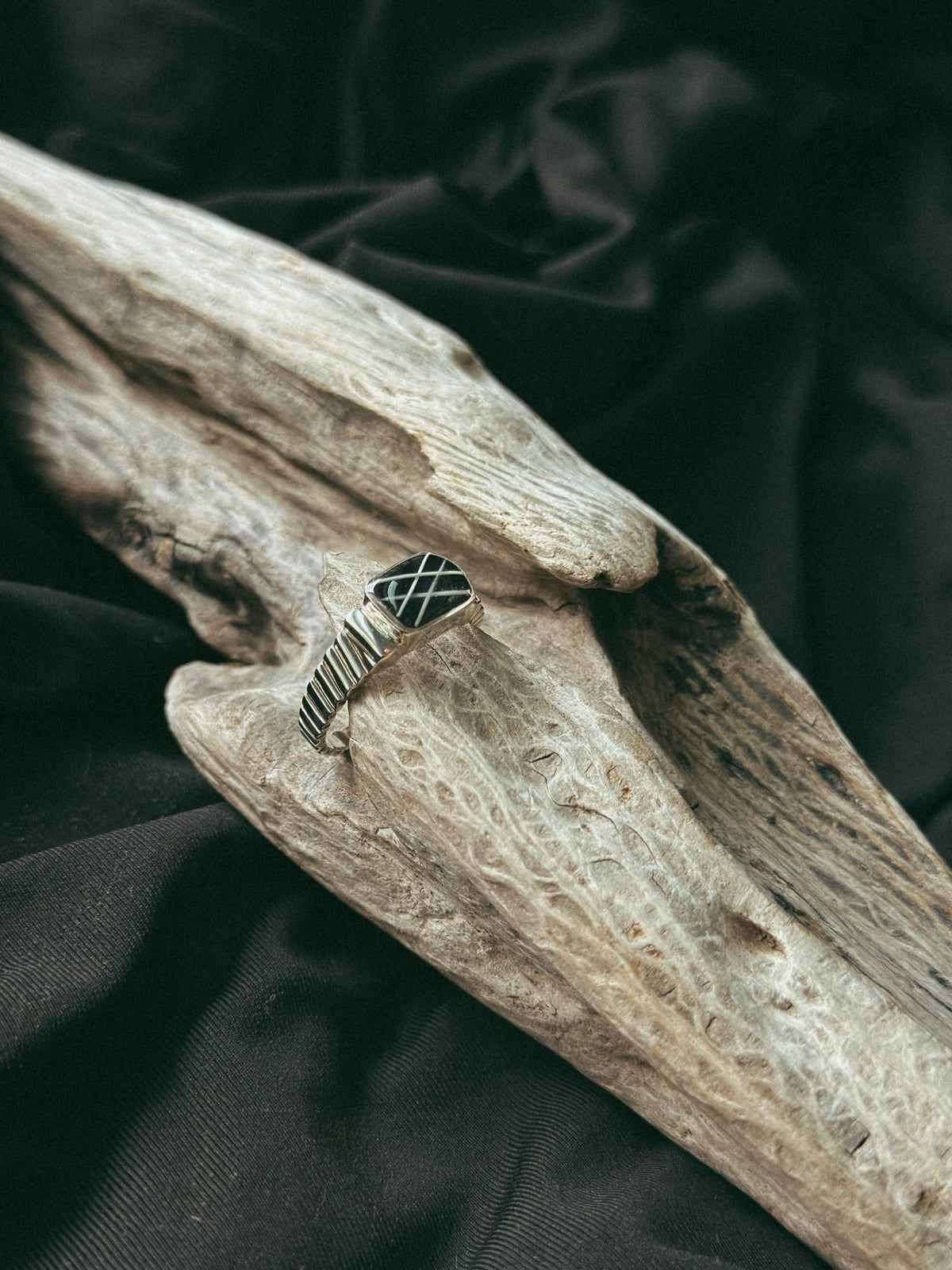 Rectangle Fluted Band Keepsake/Memorial Ring - Fallen Whiskers Jewelry