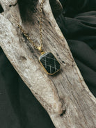 Rectangle Gold Plated Pet Keepsake/Memorial Pendant - Fallen Whiskers