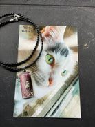 Rectangle Pet Keepsake/Memorial Pendant with Leather Cord - Fallen Whiskers