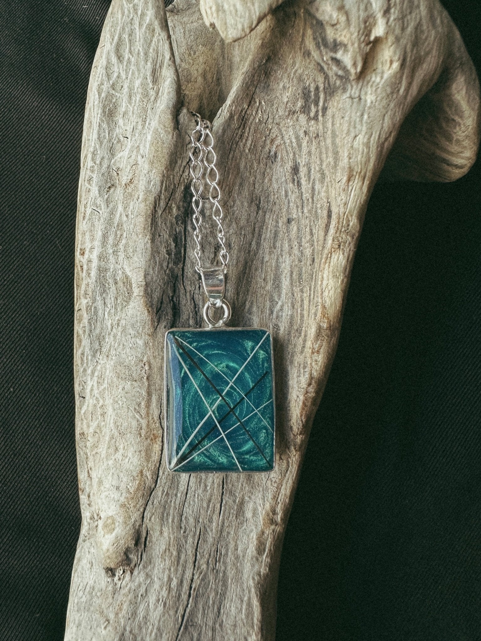 Rectangle Sterling Silver Pet Keepsake/Memorial Pendant - Fallen Whiskers