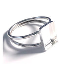 Square Sterling Silver Pet Keepsake/Memorial Ring - Fallen Whiskers