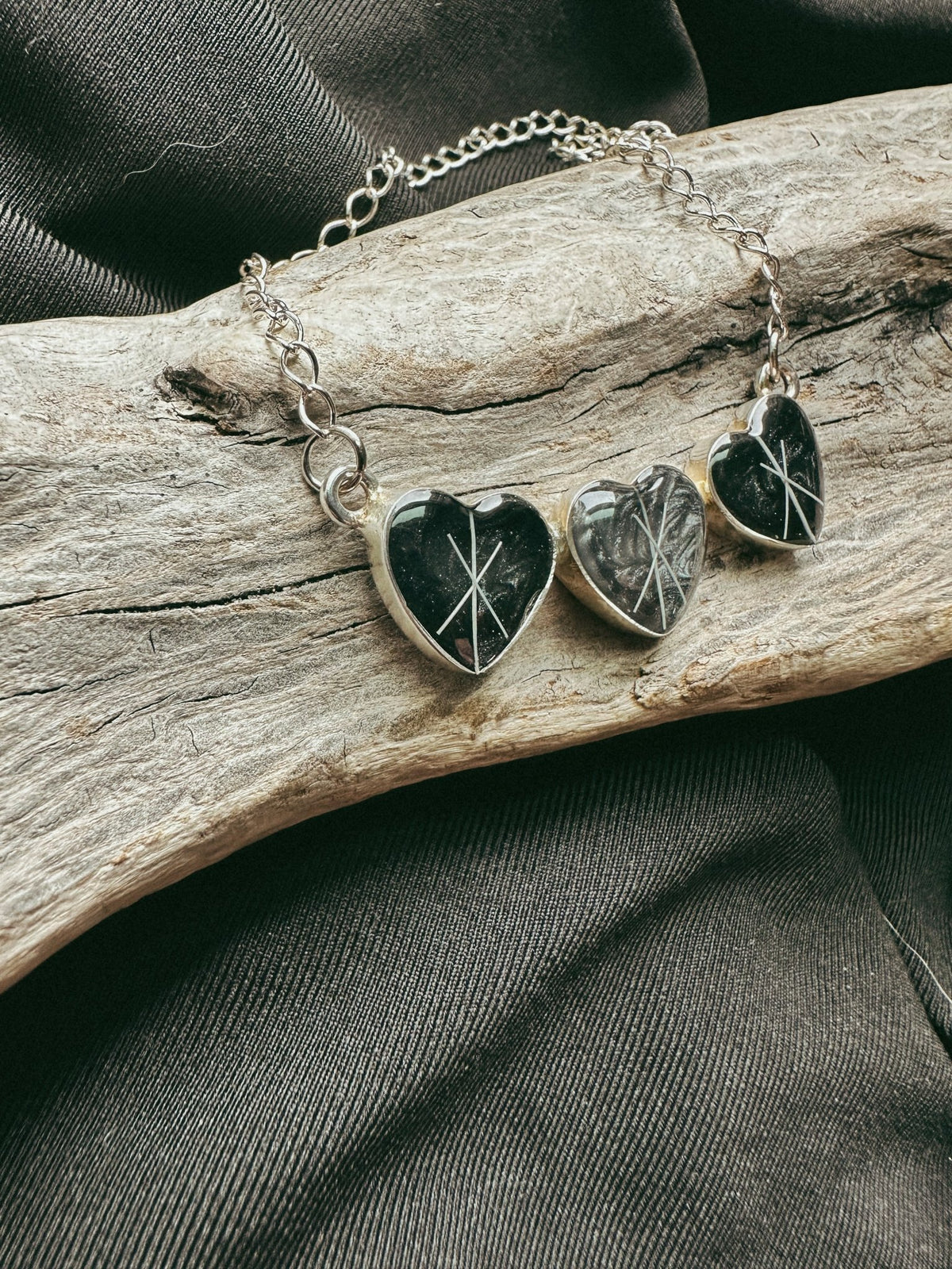Sterling Silver 3 Hearts Pet Keepsake/Memorial Pendant - Fallen Whiskers Jewelry