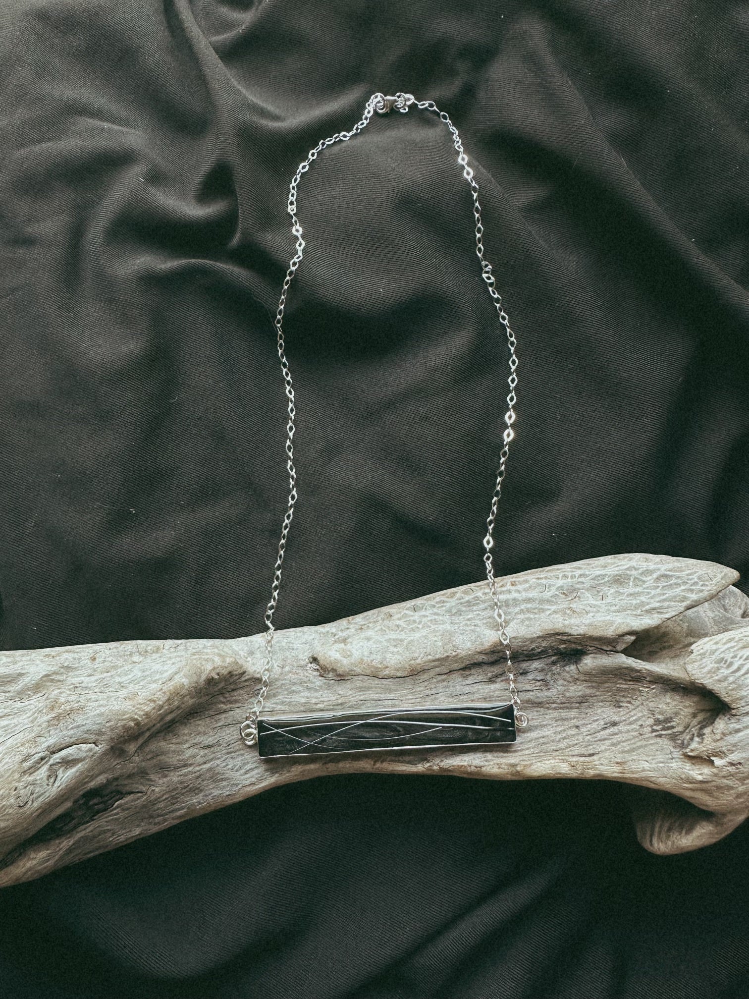 Sterling Silver Bar Pet Keepsake/Memorial Pendant - Fallen Whiskers
