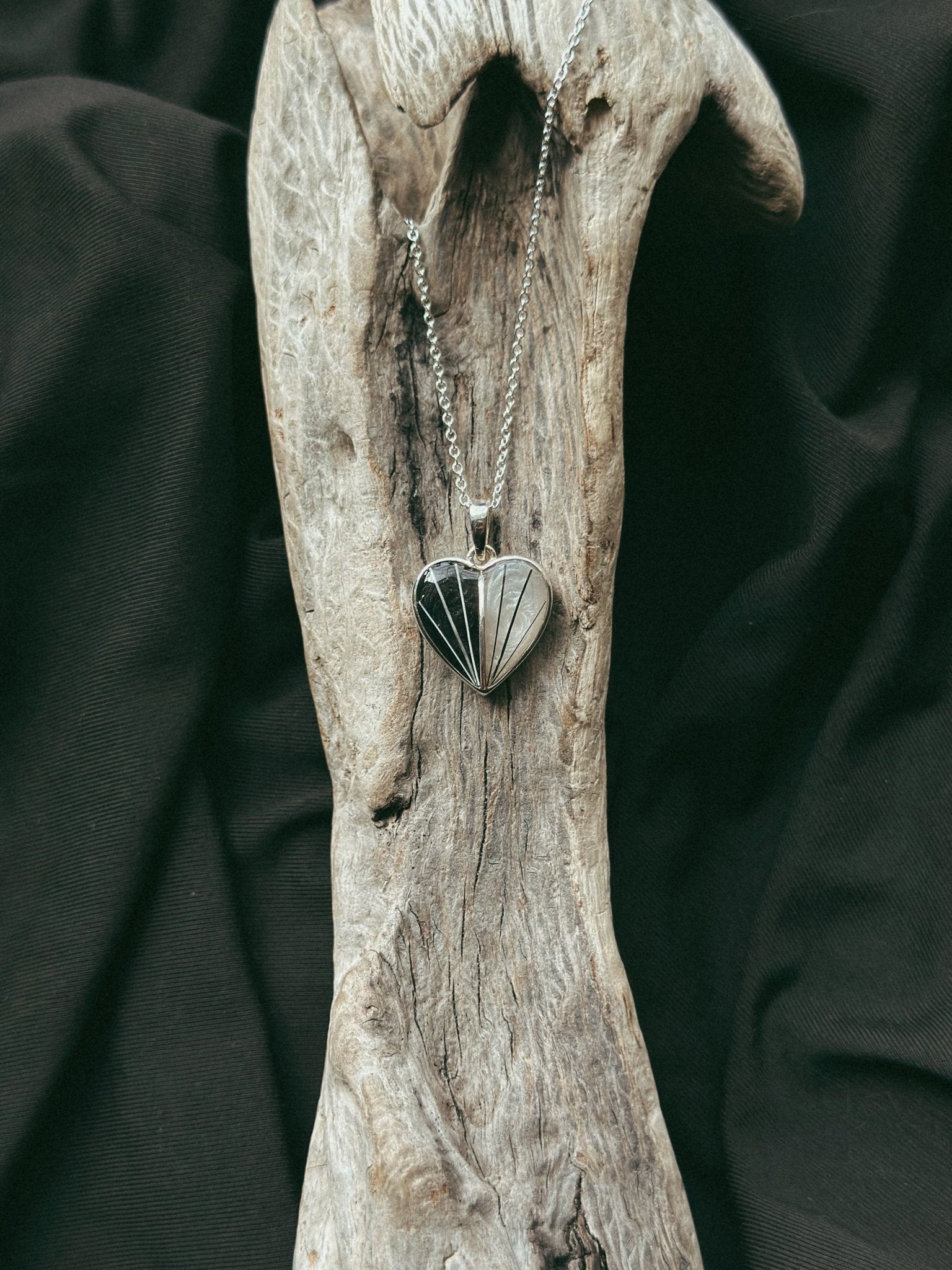 Sterling Silver Split Heart Pet Keepsake/Memorial Pendant - Fallen Whiskers