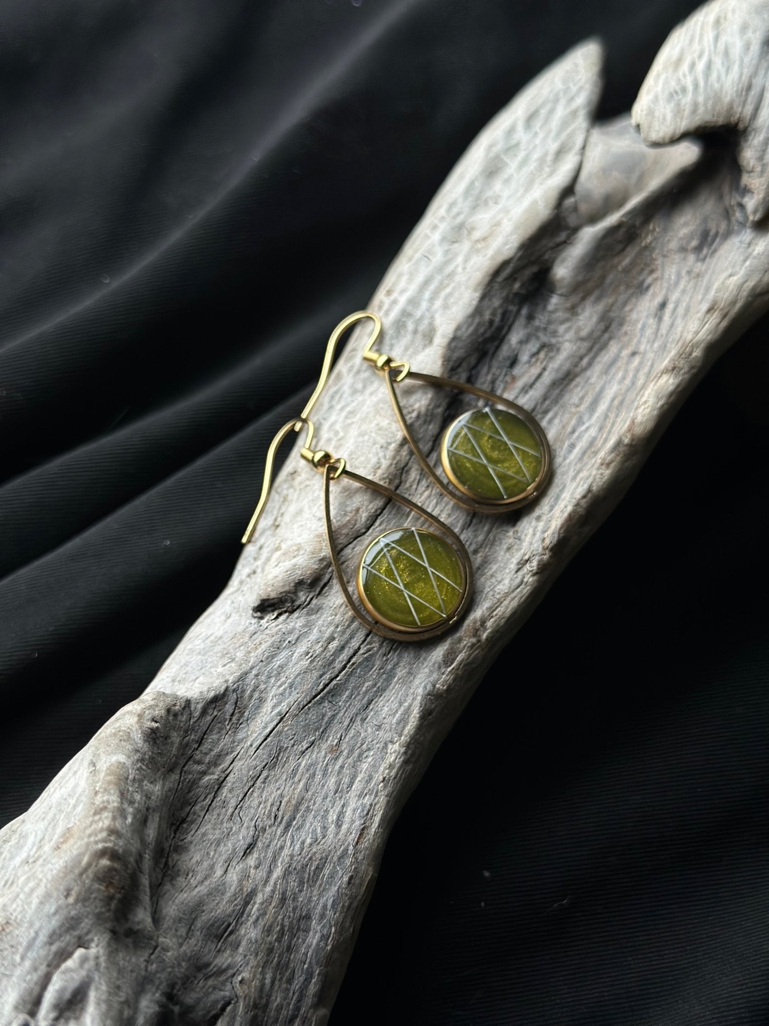 Teardrop or Round Gold Plated Pet Keepsake/Memorial Dangle Earrings - Fallen Whiskers