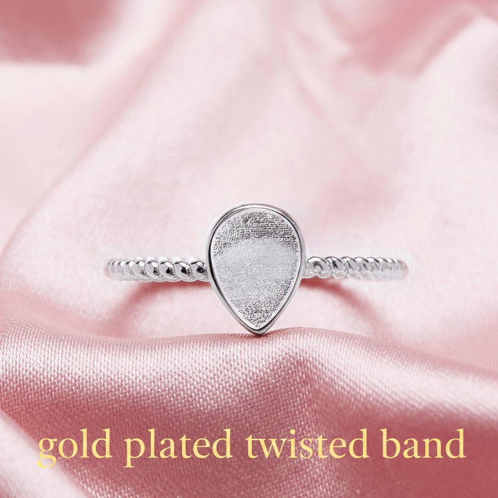 Teardrop Shaped Pet Keepsake/Memorial Ring - Fallen Whiskers