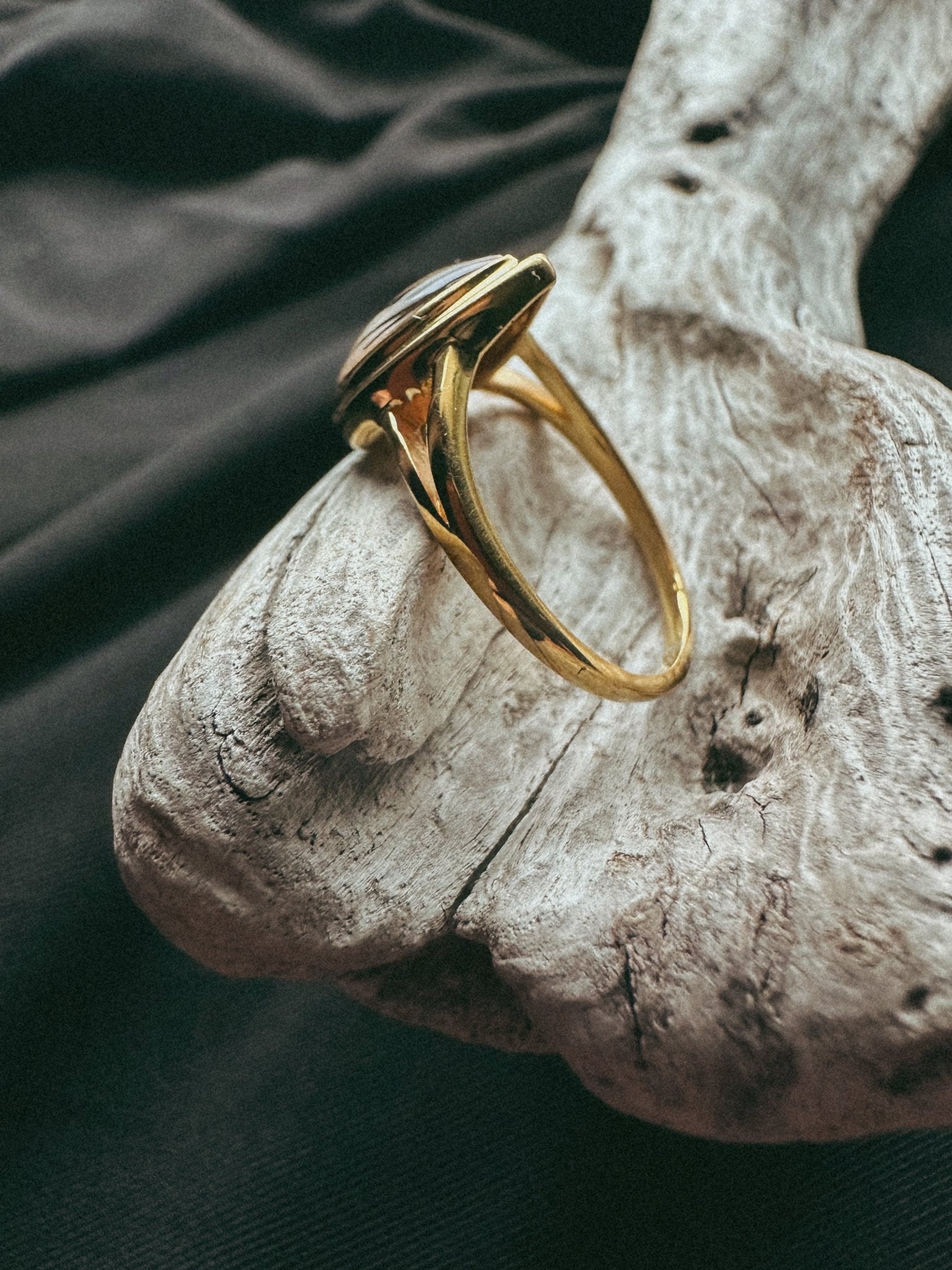Teardrop Split Band Pet Keepsake/Memorial Ring - Fallen Whiskers