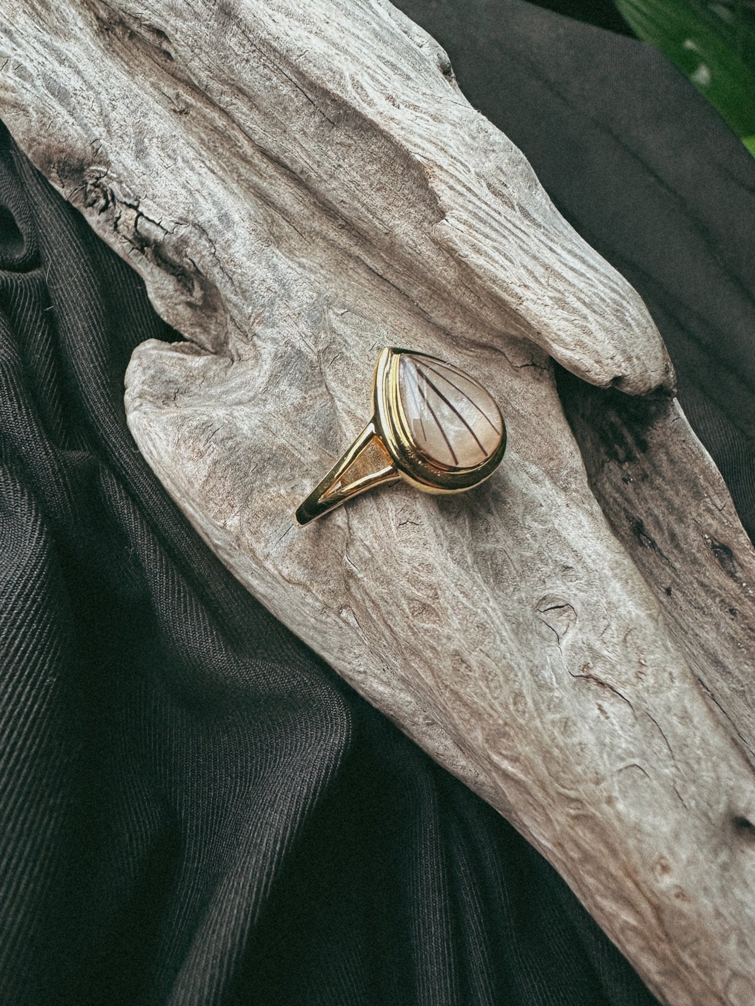 Teardrop Split Band Pet Keepsake/Memorial Ring - Fallen Whiskers