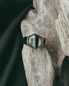 Thick Banded Hexagon Pet Keepsake/Memorial Ring - Fallen Whiskers