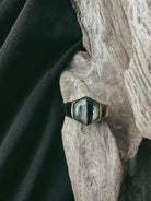 Thick Banded Hexagon Pet Keepsake/Memorial Ring - Fallen Whiskers