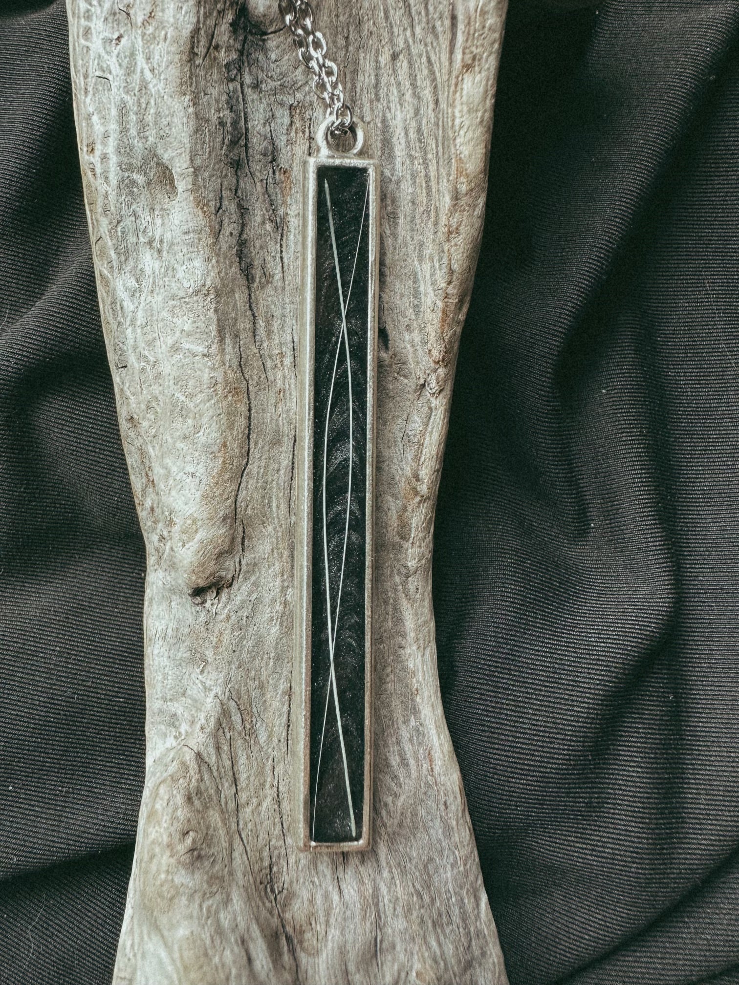 Thin Vertical Bar Whisker Pendant - Fallen Whiskers