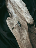 Vertical Rectangle and Stone Pet Keepsake/Memorial Ring - Fallen Whiskers