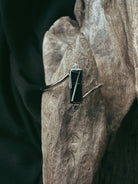 Vertical Rectangle and Stone Pet Keepsake/Memorial Ring - Fallen Whiskers