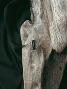 Vertical Rectangle and Stone Pet Keepsake/Memorial Ring - Fallen Whiskers