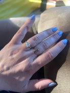 Vertical Rectangle and Stone Pet Keepsake/Memorial Ring - Fallen Whiskers