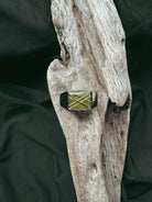 Wide Rectangle Top Inlay Stainless Steel Pet Keepsake/Memorial Ring - Fallen Whiskers